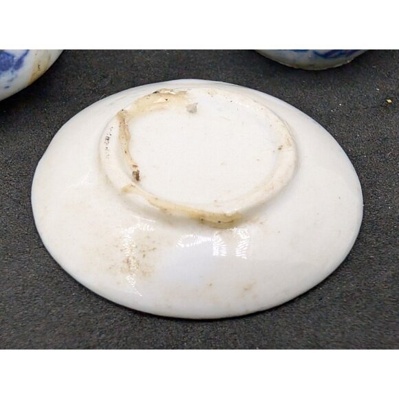 Vtg. Set 3 Miniature Blue Willow Tea Pot Plate & Sugar Blue White China READ - Picture 5 of 16